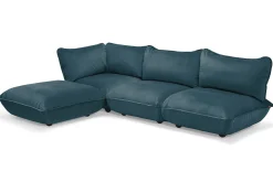 Sumo Hocker Velvet Hocker, bleu, 108x108x44 cm