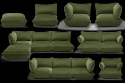 Sumo Hocker Velvet Hocker, vert, 108x108x44 cm
