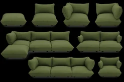 Sumo Loveseat Boucle Leaf Green Loveseat, 114x108x90 cm