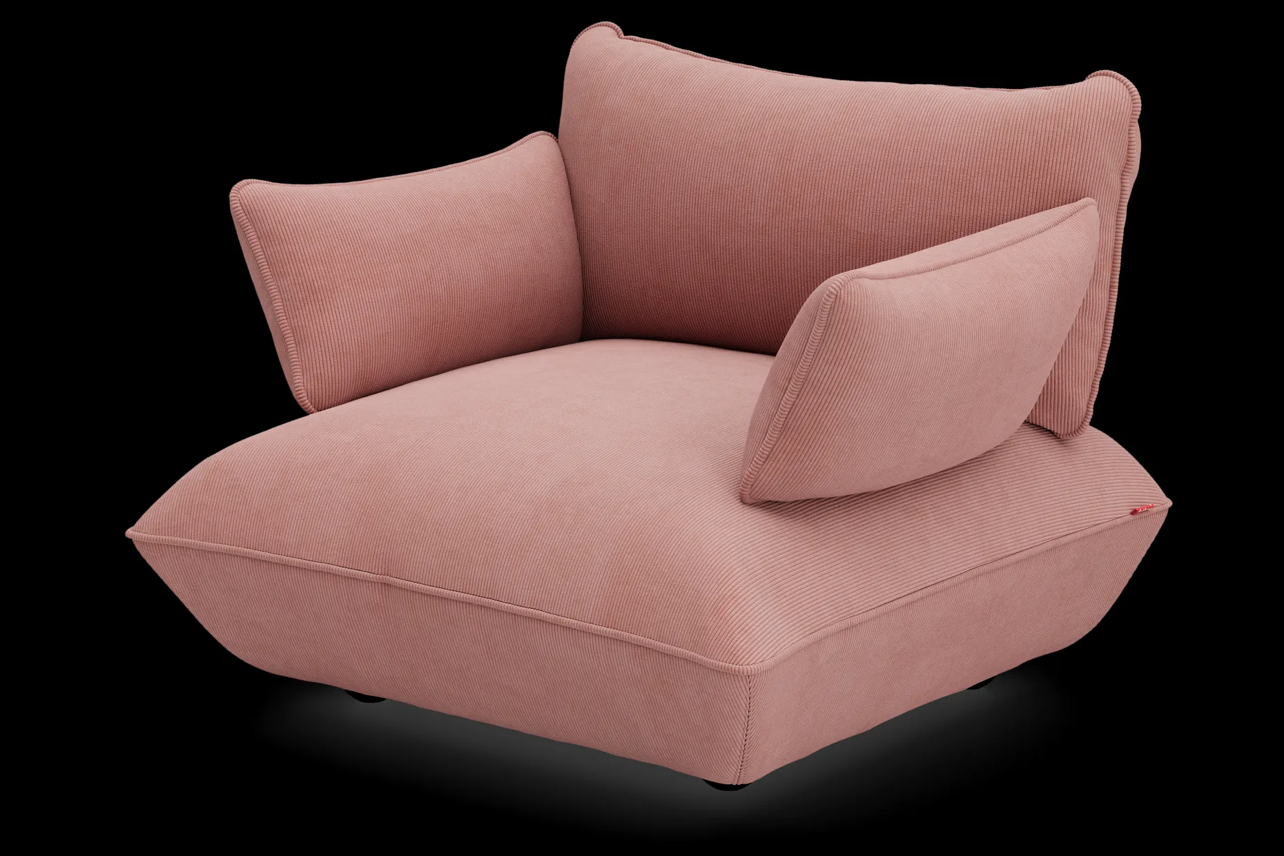 Sumo Loveseat Cord Soft Pink Loveseat, 114x108x90 cm