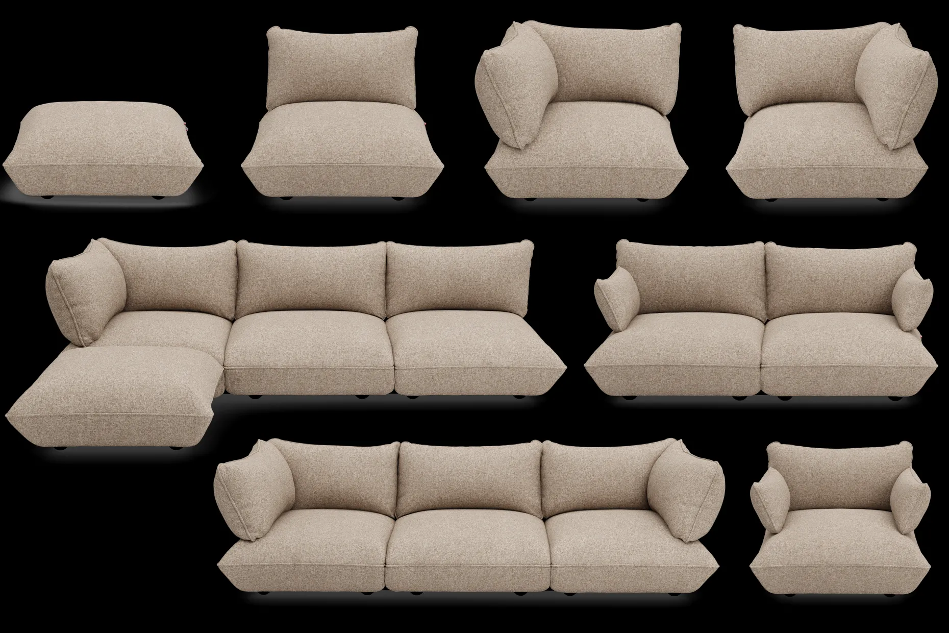 Sumo Seat Boucle Seat, marron, 108x108x90 cm