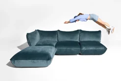 Sumo Seat Velvet Seat, bleu, 108x108x90 cm