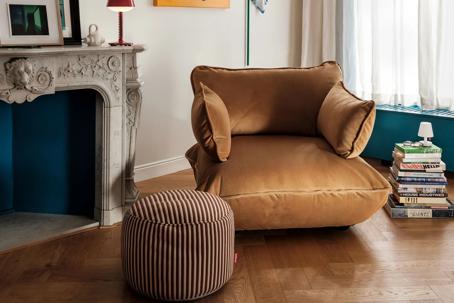Sumo Seat Velvet Seat, marron, 108x108x90 cm