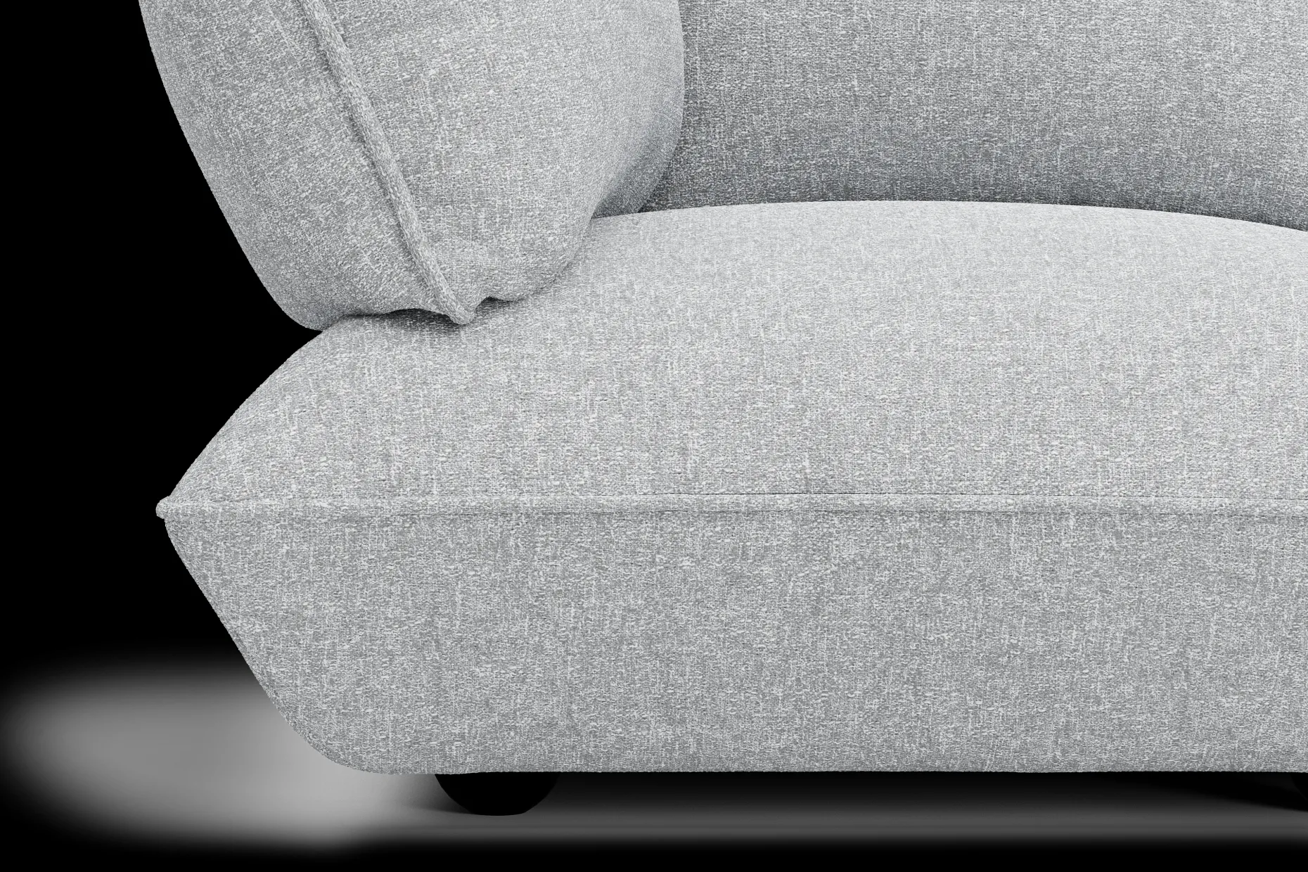Sumo Sofa Grand Boucle Light Grey Melange Canapé modulaire d’intérieur, 301x108x90 cm