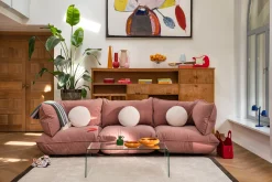 Sumo Sofa Grand Cord Soft Pink Canapé modulaire d’intérieur, 301x108x90 cm