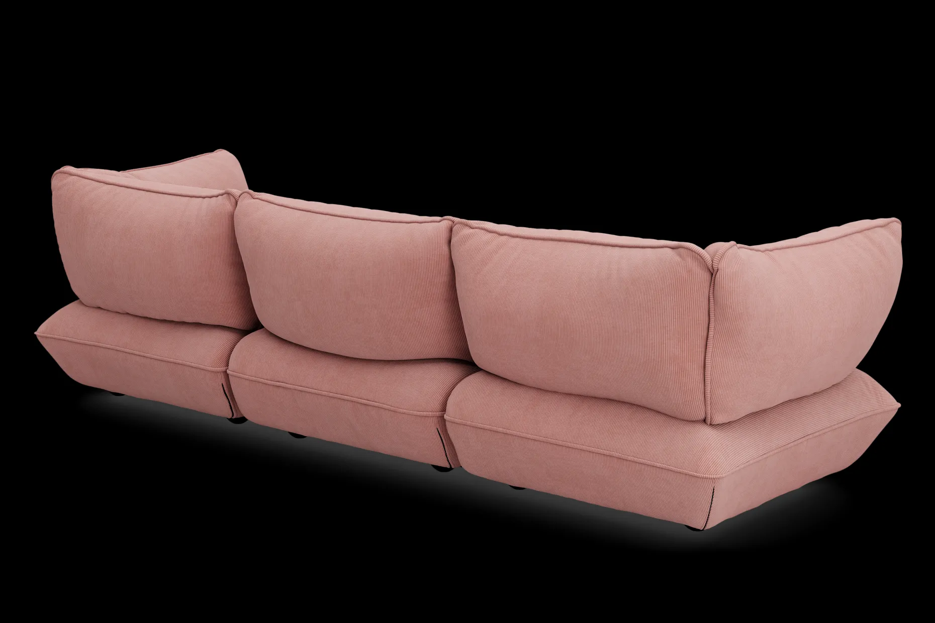 Sumo Sofa Grand Cord Soft Pink Canapé modulaire d’intérieur, 301x108x90 cm