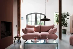 Sumo Sofa Medium Cord Soft Pink Canapé modulaire d’intérieur, 210.5x108x90 cm