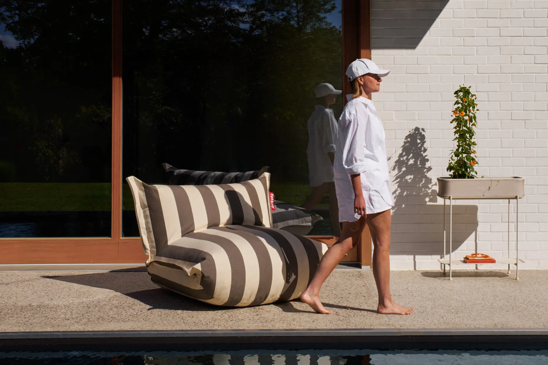 the BonBaron Outdoor Fauteuil lounge d’extérieur, marron, 120x120x75 cm
