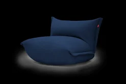 the BonBaron Slim Cord Fauteuil lounge, bleu, 102x85x75 cm